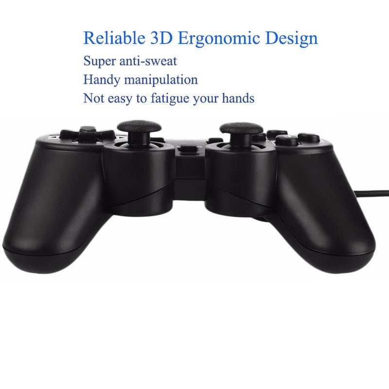Baigeda USB Wired Game Controller for Windows PC/Raspberry Pi Remote Controller Gamepad Gaming Joystick Dual Vibration Joypad for Laptop Desktop Computer(Windows 11/10/8/7) & Steam/Roblox/RetroPie/RecalBox - Image 3